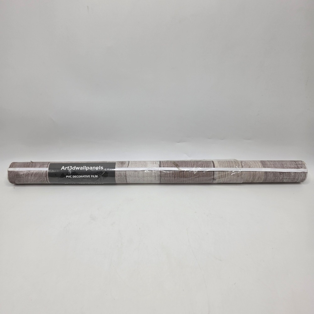 Art3dwallpanels Wood Grain Contact Paper Peel and Stick PVC Film Rustic Grey 2M